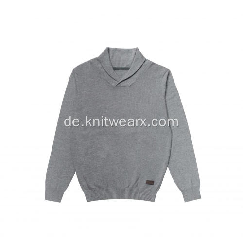 Herren Strickpullover mit Schalkragen aus Baumwolle